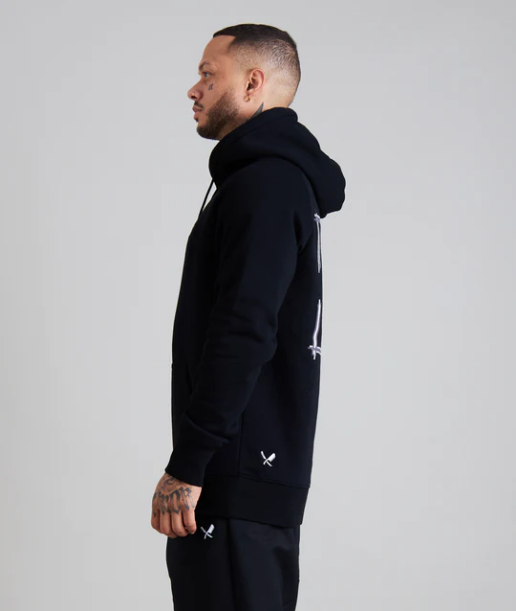 Distorted People -  Chalk Raglan Hoodie Black