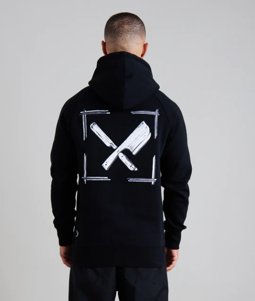 Distorted People -  Chalk Raglan Hoodie Black