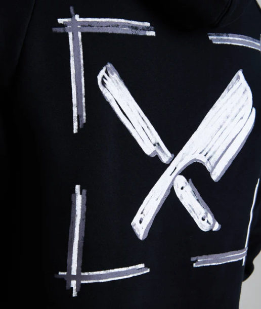 Distorted People -  Chalk Raglan Hoodie Black