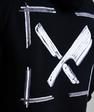 Distorted People -  Chalk Raglan Hoodie Black