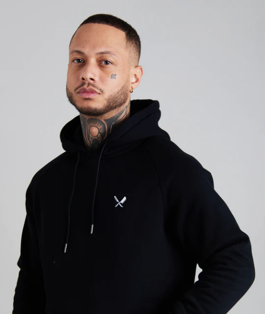 Distorted People -  Chalk Raglan Hoodie Black