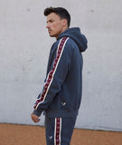 Distorted People - Stripe oversized hoodie Concrete
