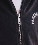 Distorted People - Vintage Print oversized zip hoodie Washed Grey