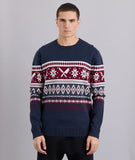 Distorted People - Winter Knit Sweatshirt Navy