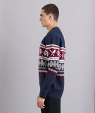 Distorted People - Winter Knit Sweatshirt Navy