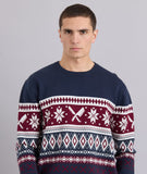 Distorted People - Winter Knit Sweatshirt Navy