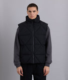 Distorted People - Diamond Quilt Puffer Gilet Black