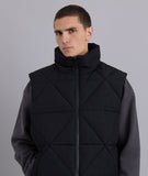 Distorted People - Diamond Quilt Puffer Gilet Black