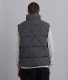 Distorted People - Diamond Quilt Puffer Gilet Grey