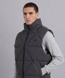 Distorted People - Diamond Quilt Puffer Gilet Grey