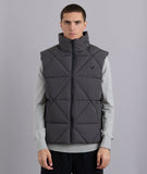 Distorted People - Diamond Quilt Puffer Gilet Grey