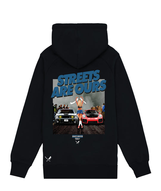 Distorted People - Streets Are Ours Cars raglan hoodie Black