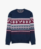 Distorted People - Winter Knit Sweatshirt Navy