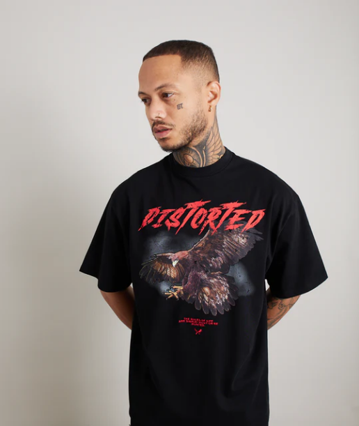 Distorted People -  Eagle boxy t-shirt black