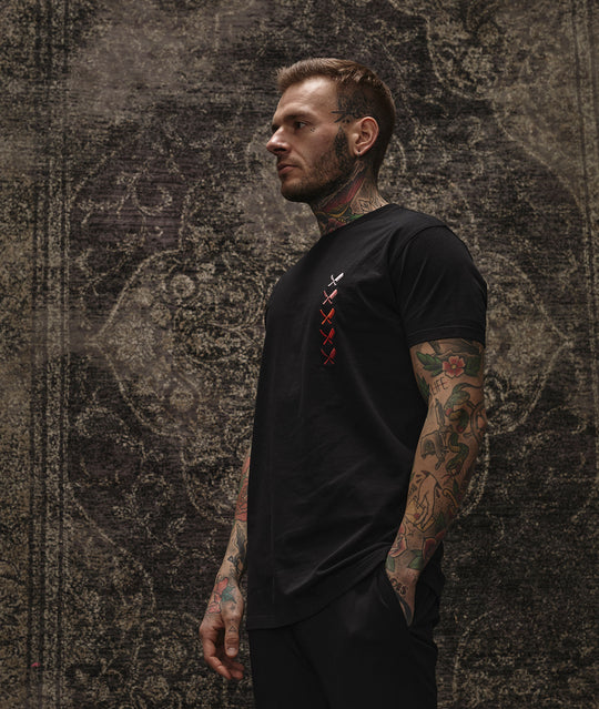 Distorted People - Multi Blades Crew Neck t-shirt Black / Red