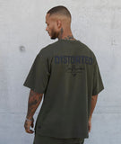 Distorted People - Crew Member Heavy Oversized T-Shirt - Olive