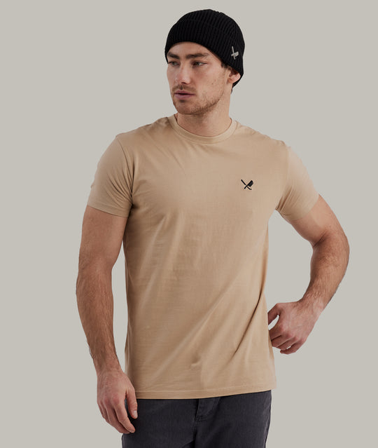 Distorted People - Classic Crew Neck t-shirt Warm Beige