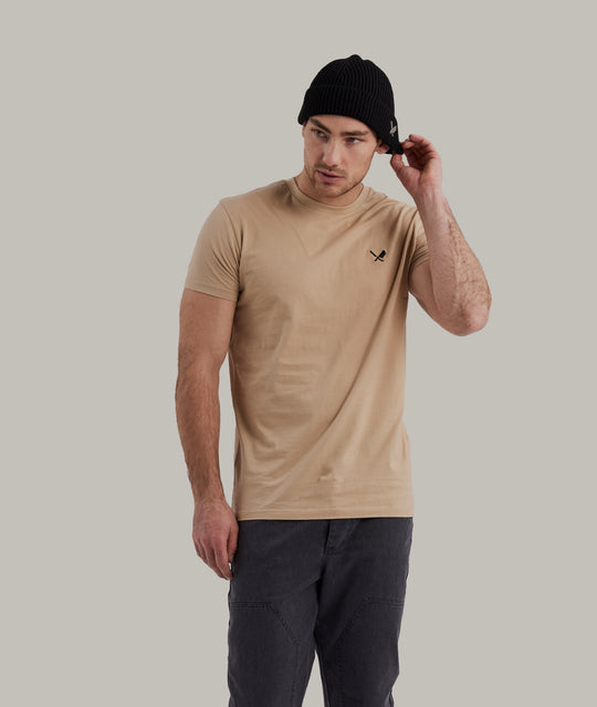 Distorted People - Classic Crew Neck t-shirt Warm Beige