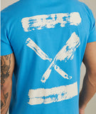 Distorted People - Inked Blades T-Shirt - Ibiza Blue