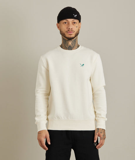 Distorted People - Inked Blades Sweatshirt - OffWhite Green