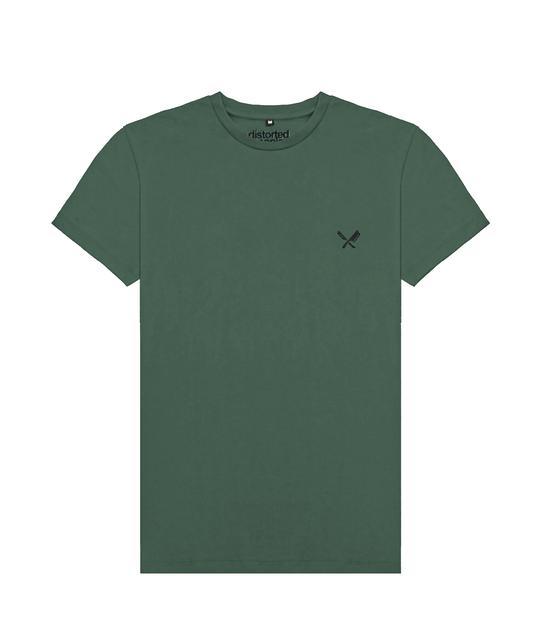 Distorted People - CLASSIC CREW NECK T-SHIRT  dusty green/ black
