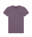 Distorted People - CLASSIC CREW NECK T-SHIRT  plum/ white