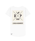 Distorted People - Intersect Patched Grand Crew Neck long t-shirt White
