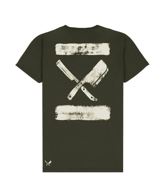Distorted People - Inked Blades Crew Neck t-shirt Olive / Off-White