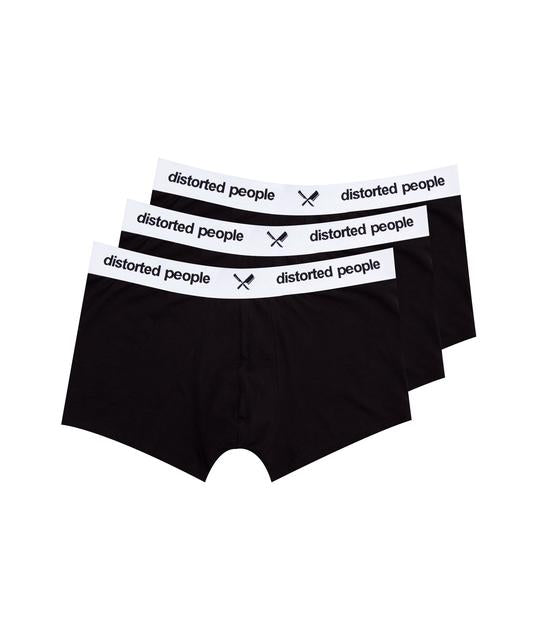 Distorted People - 3X CLASSIC  black/ white boxershorts