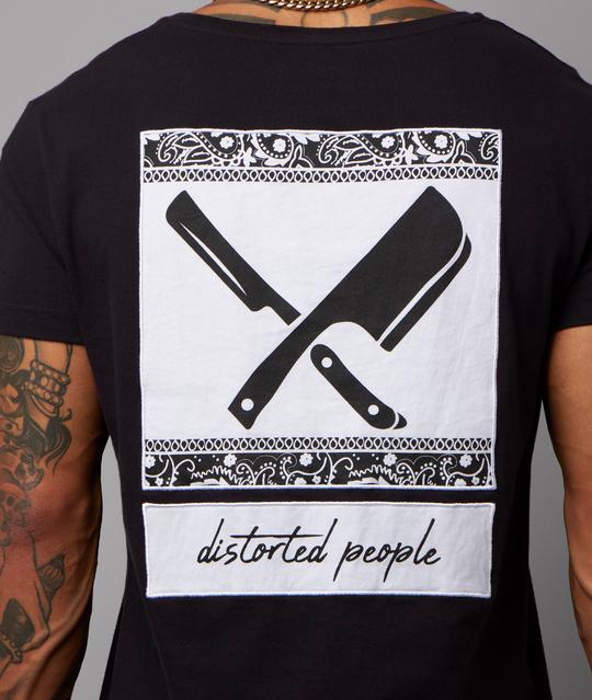 Distorted People - BANDANA BLADES PATCH GRAND CREW NECK LONG