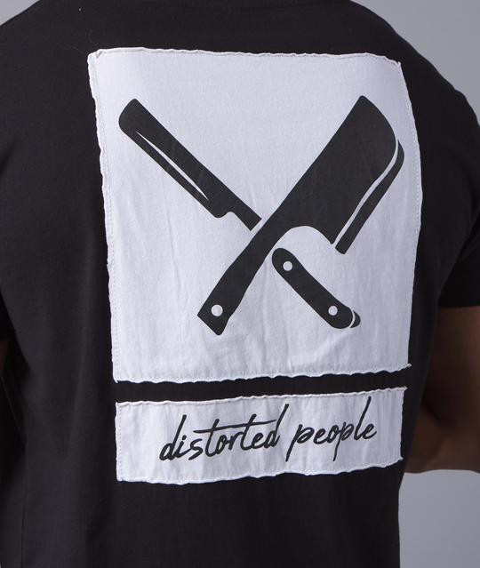 DIstorted People - BLADES PATCH CREWNECK LONG T-SHIRT  black/ white