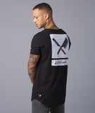 DIstorted People - BLADES PATCH CREWNECK LONG T-SHIRT  black/ white