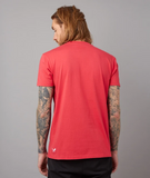 Distorted People - Classic Crewneck T-Shirt Berry Red/ White