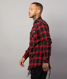 Distorted People - Vintage Classic Flanell Longsleeve Shirt red/ black/ white