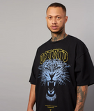 Distorted People - Vintage Panther Oversized T-Shirt washed black/ white/ blue