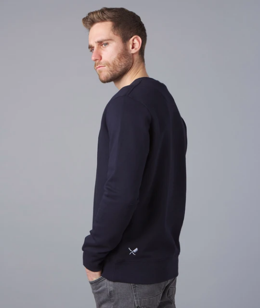 Distorted People - Crewneck Sweater navy / white