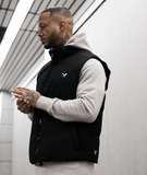 Distorted People -  Outdoor Puffer Gilet / Weste black/ white