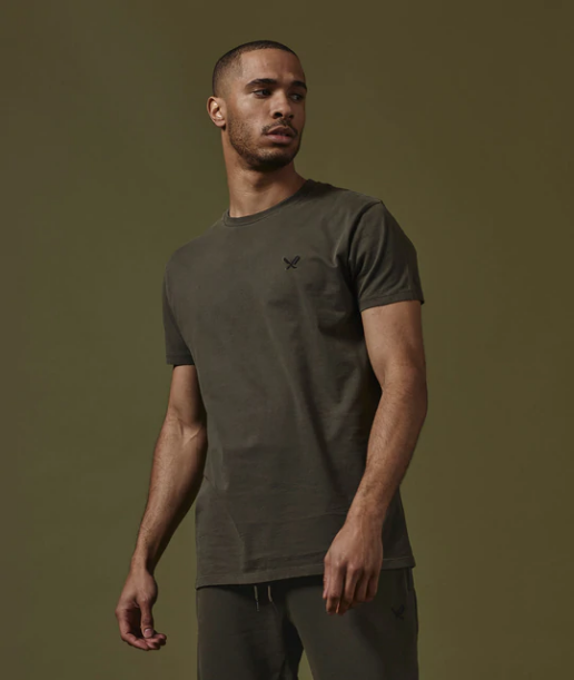 Distorted People -  Classic Crew Neck Washed Tee washed olive/ black