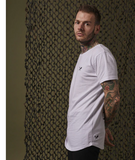 Distorted People -  Camo Inked Grand Crew Neck long t-shirt white