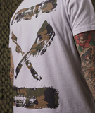 Distorted People -  Camo Inked Grand Crew Neck long t-shirt white