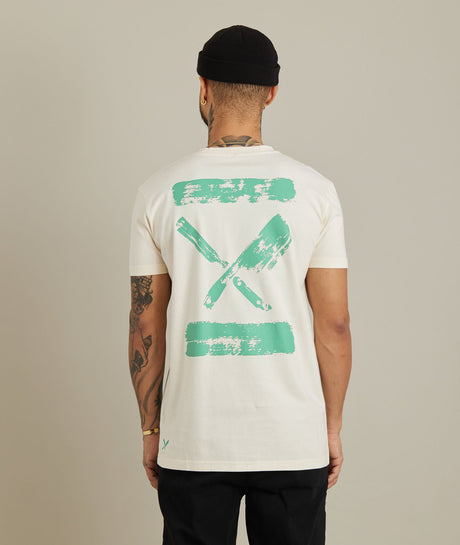Distorted People - Inked Blades T-Shirt OffWhite Green