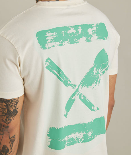 Distorted People - Inked Blades T-Shirt OffWhite Green