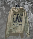 Distorted People - All for One Flags oversized zip hoodie Offwhite